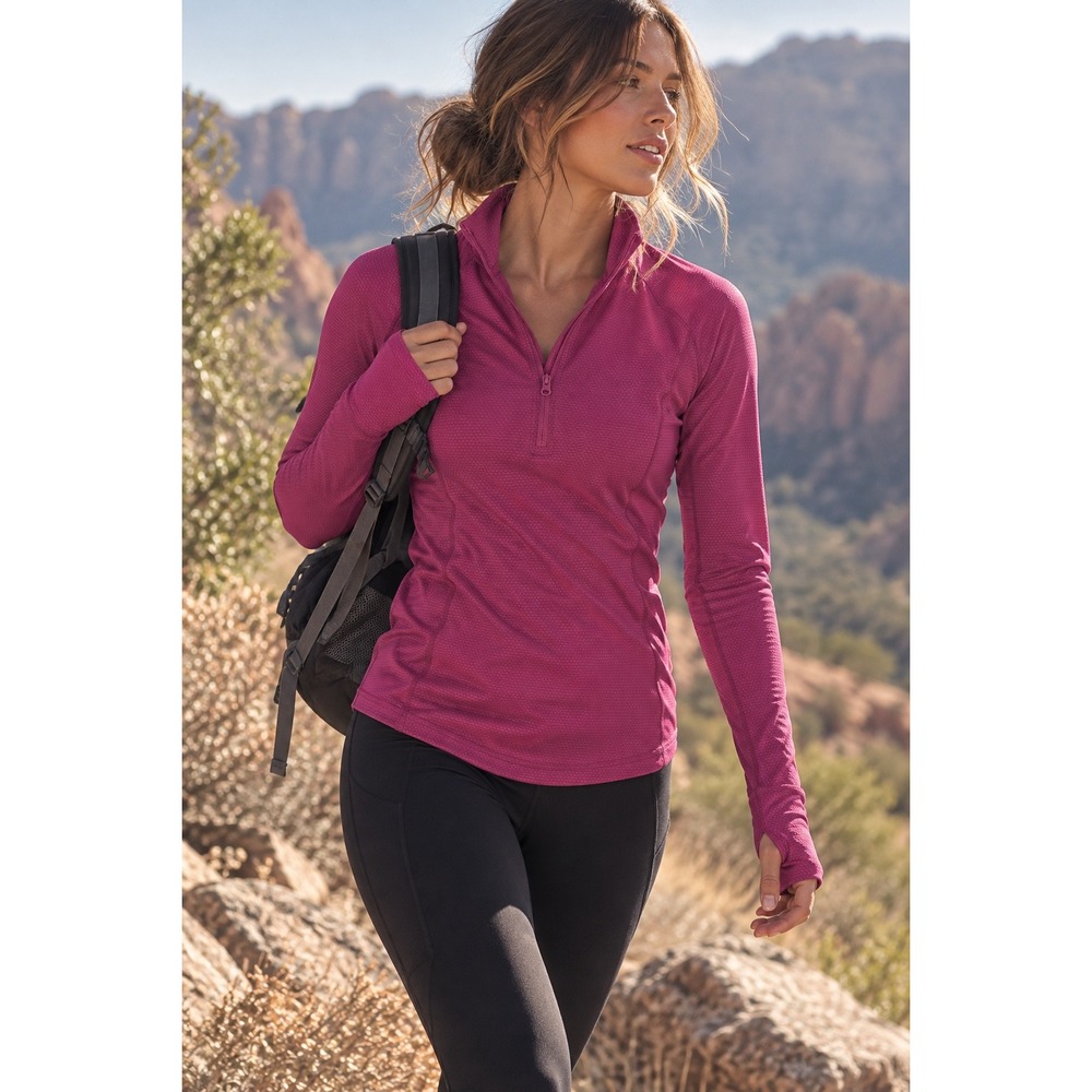 Tommy Bahama Golf & Tennis Magenta Pink Textured Quarter Zip Pullover XS